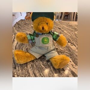 Bear Works John Deere plush bear with overalls and hat N/A